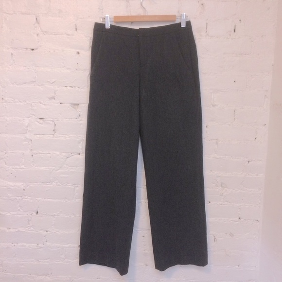 Helmut Lang cashmere flannel wide leg trousers charcoal gray size 2 - Picture 1 of 7